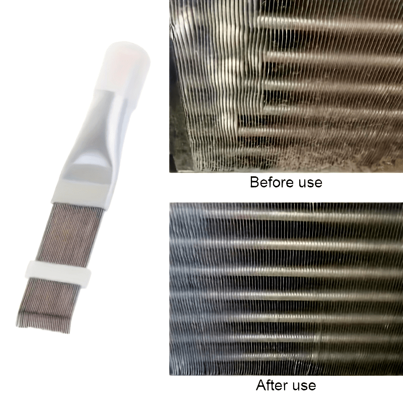 1 or 2 pieces of stainless steel blade cleaning comb for air conditioners. Straighten and clean the blades with this handy tool.