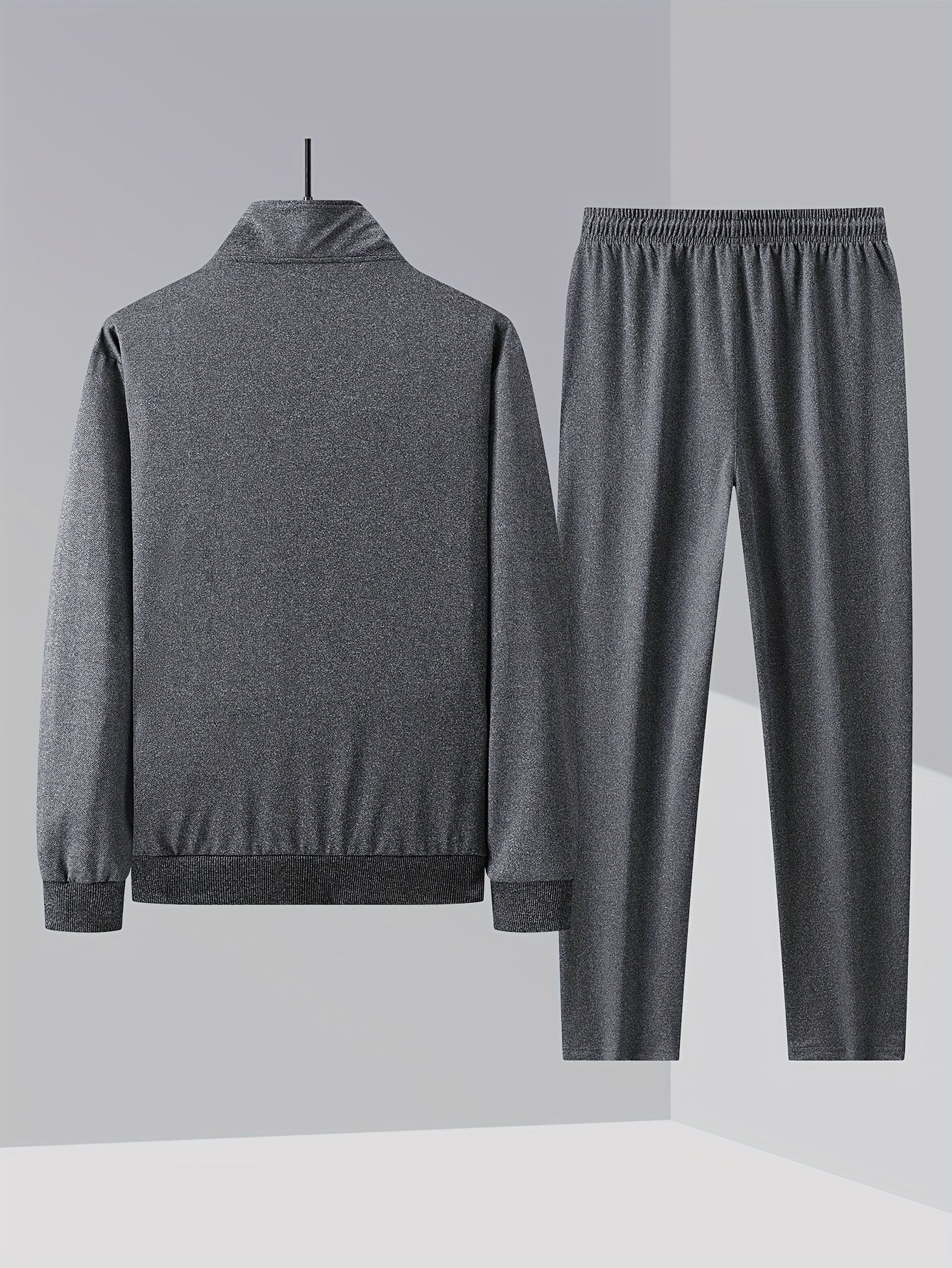 Men's Zip-up Jacket and Sweatpants Set for Spring and Autumn Sports