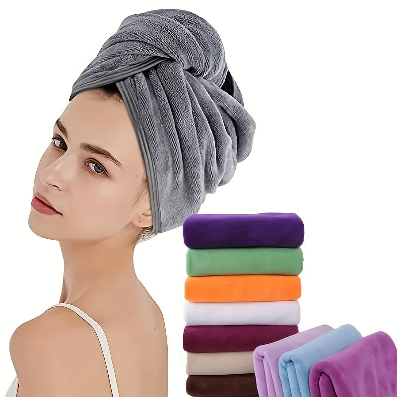 Modern microfiber hair towel with polka dot pattern, soft and quick-dry, perfect for hair care and beauty.