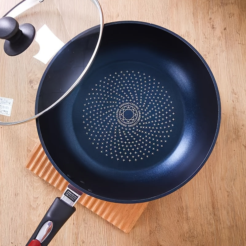 Introducing the versatile 28cm All-Around Frying Pan: Bringing the Heat to Your Kitchen! This pan is perfect for induction ovens, deep frying, and creating delicious steak dishes. With its non-stick coating, this pan will take your cooking to new heights