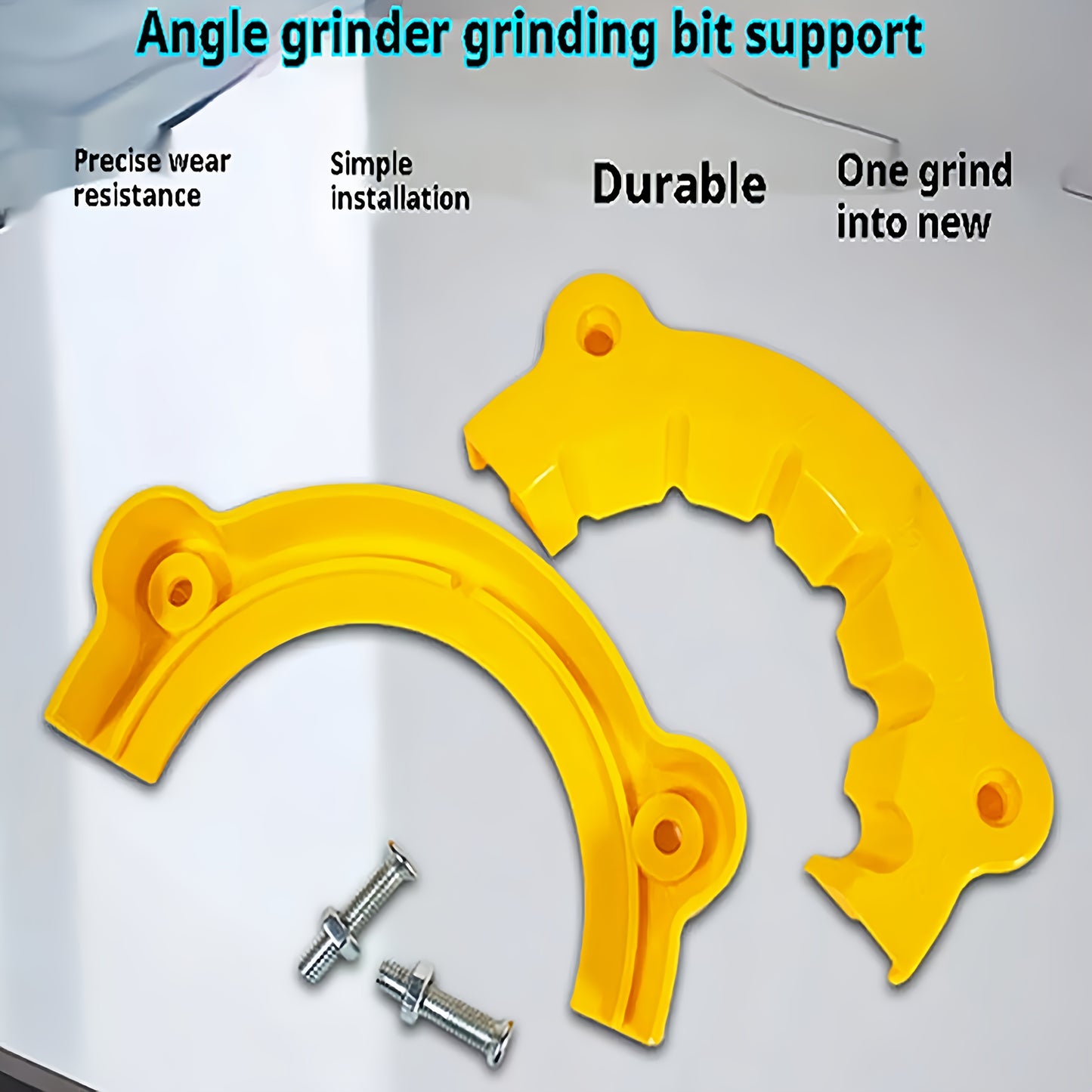 Universal drill bit sharpener compatible with all drill bits and angle grinder accessories.