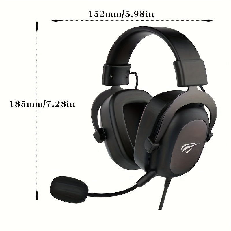 HAVIT Wired Gaming Headset with Detachable Microphone, High Magnetic Speakers, 3D Surround Sound Noise-Canceling Ear Cushions, 3.5mm Plug, Compatible with Xbox, PlayStation, PC, Laptop, and