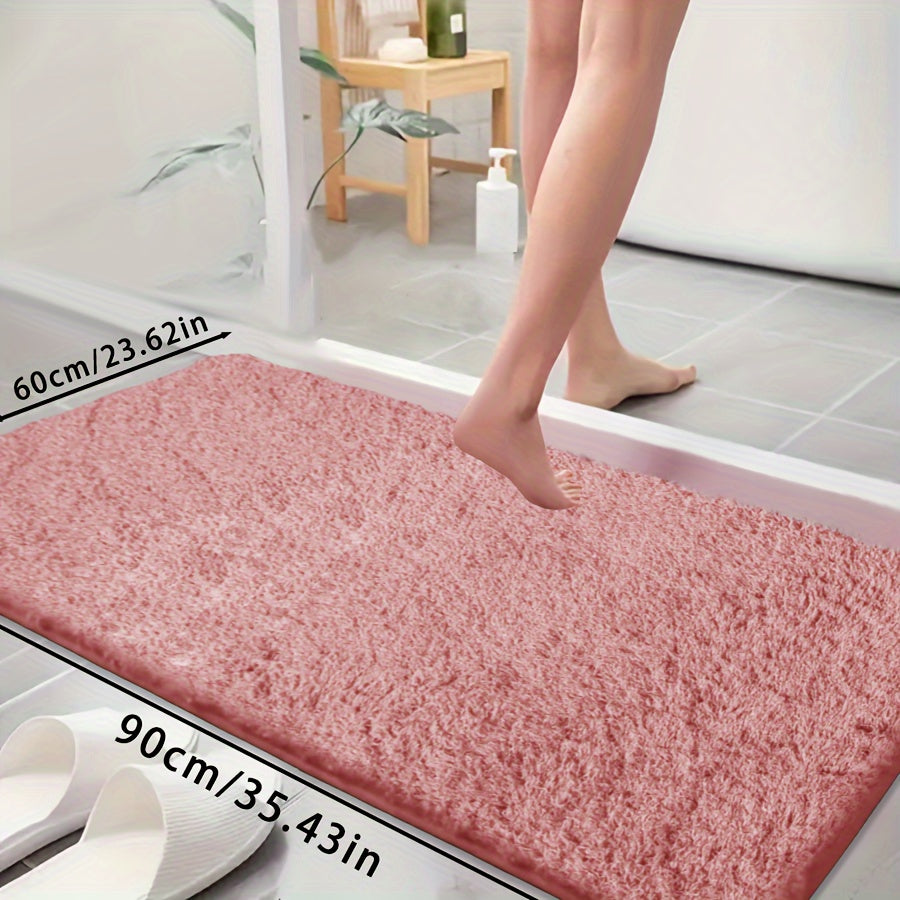 Ultra-soft bathtub mat with non-slip backing, absorbent and fade-resistant. Perfect for bathroom, laundry room, or entranceway.