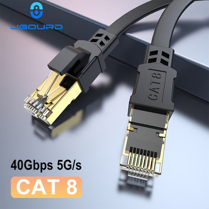 Cat8 Ethernet Cable RJ45 to RJ45 2000Mhz 40Gbps, 0.5m to 30m for Router, Modem, PC, Laptop, Macbook, XBox, PS5, Switch