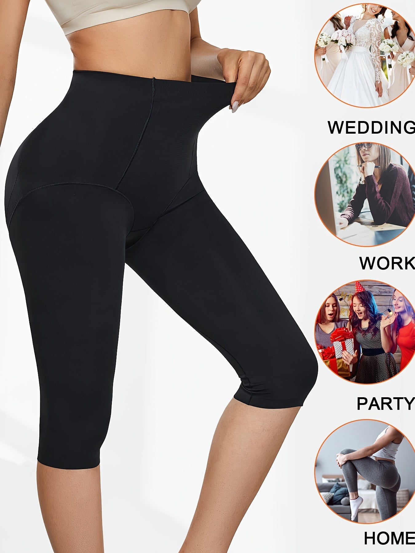 Smooth shaping shorts and compression slimming capri pants for women, providing tummy control and shaping.