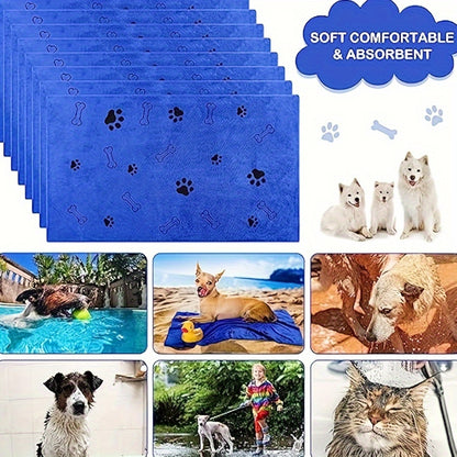 Pet bath towel quickly dries and is soft and absorbent, suitable for cats, dogs, and other pets.