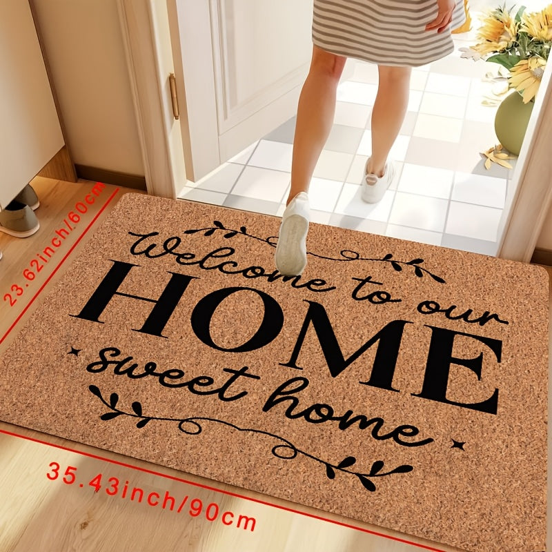 Introducing Our Sweet Home Doormat: Lightweight Polyester Rug with Non-Slip Backing, Easy to Wash, Ideal for Any Room in Your Home like Entrance, Living Room, Bedroom, Bathroom, Hallway, Kitchen, or Front Door Decoration