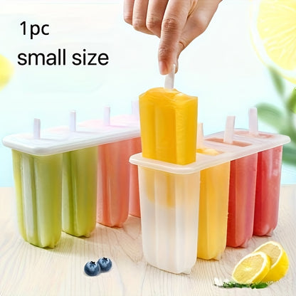 Set of 4 reusable popsicle molds with lids for making homemade frozen treats.