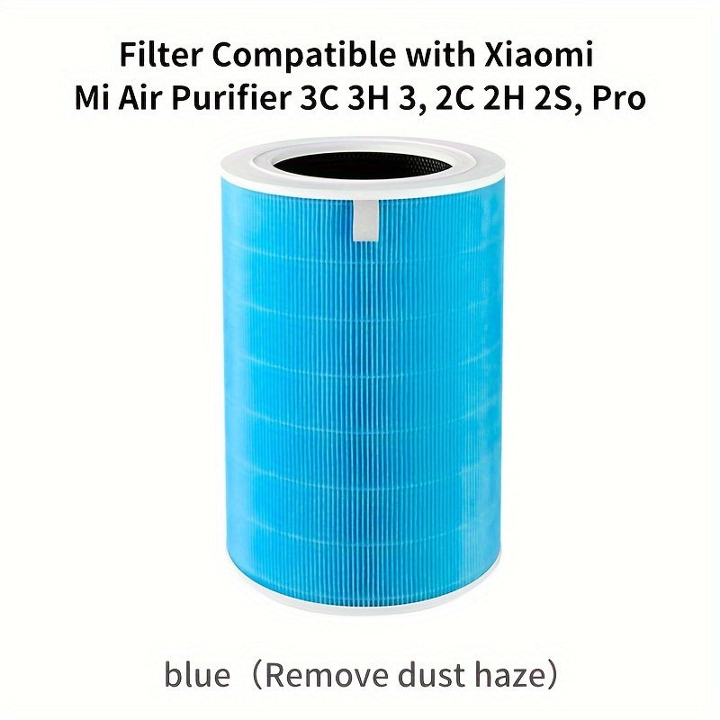 True HEPA Air Filter for Xiaomi Mi Air Purifier, Compatible with various Mi models, includes H13 pre-filter, activated carbon, 3-layer filter, RFID block, made of PET material, no power required, ideal for office and kitchen use.