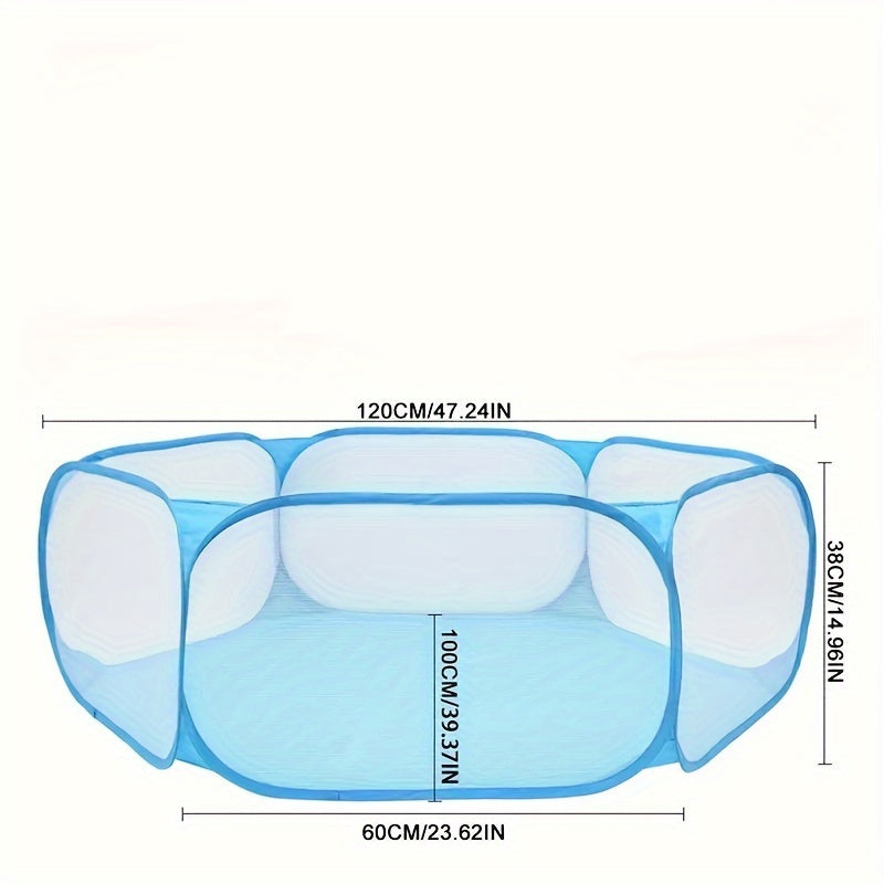 Foldable, portable pet playpen ideal for rabbits, easy to clean.