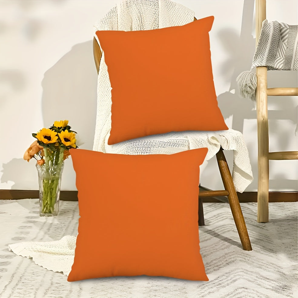 Modern Orange Throw Pillow Cover, Zippered Polyester Square Case - Easy to Clean, Suitable for Couch, Bedroom, Patio, Different Room Styles - Single Sided, Insert Not Included (1 Piece, Available in Multiple Sizes)