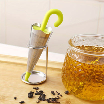 Stainless Steel Fine Mesh Tea Strainer Tea Infuser with Silicone Lid for Loose Tea, Includes Drip Tray, Suitable for Tea Cups, Mugs, and Teapots - Reusable and Convenient