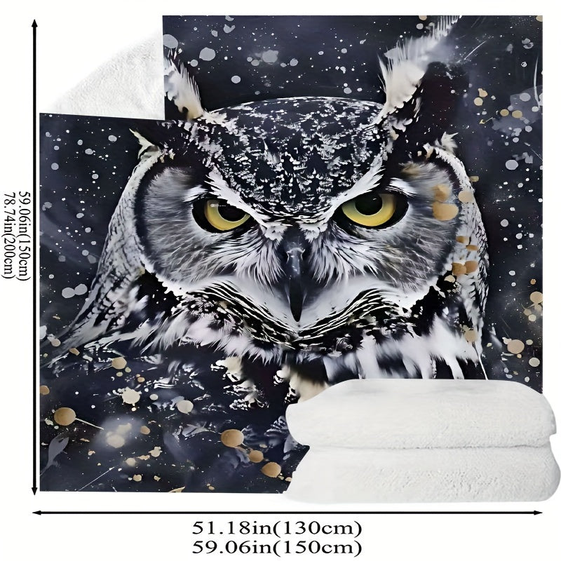 Soft, Warm, and Cozy Owl-Themed Flannel Throw Blanket Perfect for Couch, Bed, Travel, Office Naps, and Outdoor Adventures - Allergy-Friendly and Versatile Gift for Men and Women