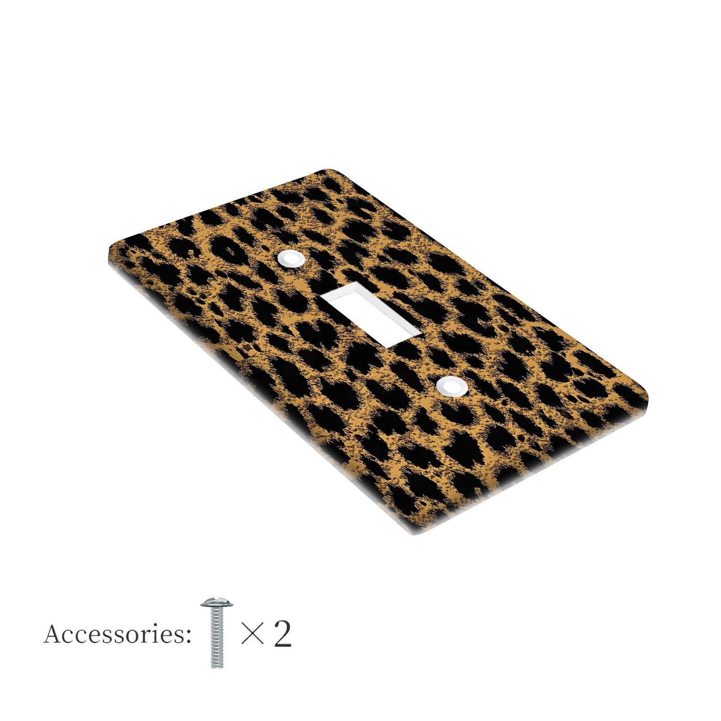 Leopard Print Unbreakable Thermoplastic Light Switch Cover for Indoor/Outdoor Use - Ideal for Bedroom, Kitchen, Bathroom Decor