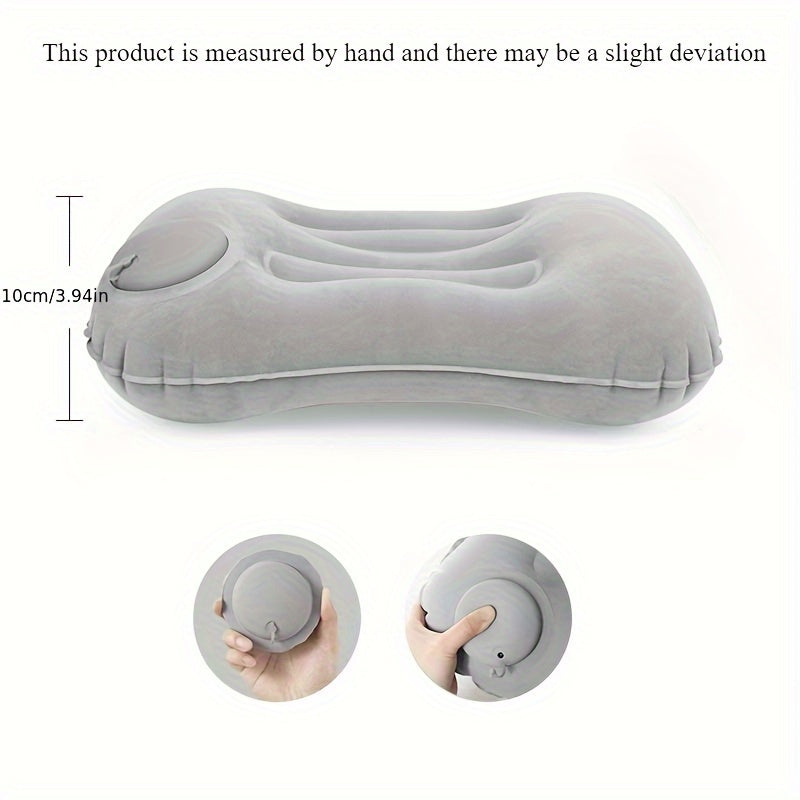 Inflatable Travel Pillow: A Versatile Solution for Comfortable Sleep on the Go - Lightweight, Compact, Easy to Inflate for Camping and Driving - Soft Cover, Easy to Clean