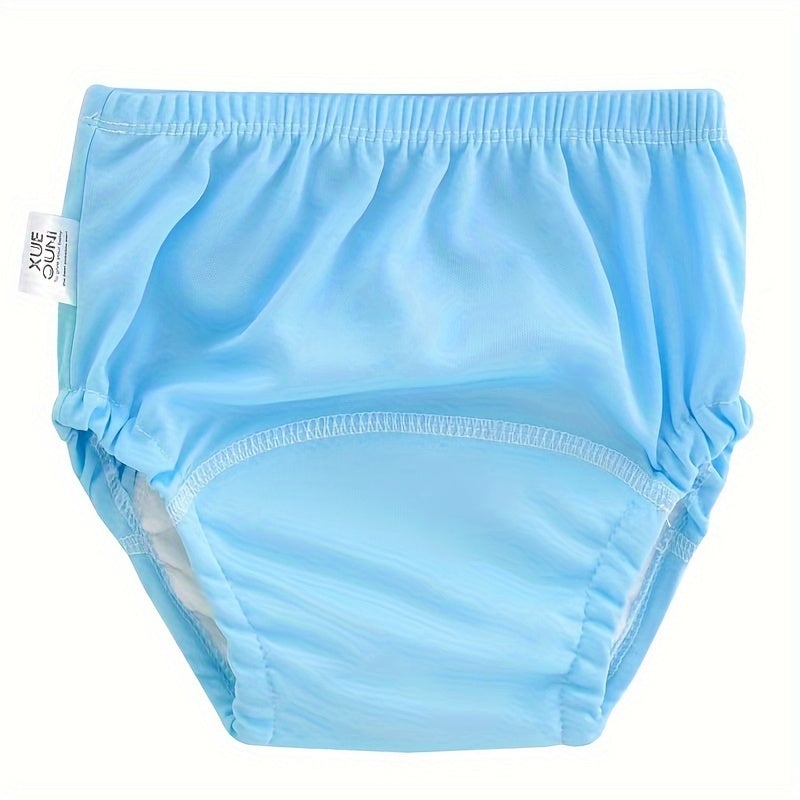 Six plain colored training pants, washable learning pants, breathable training diapers.