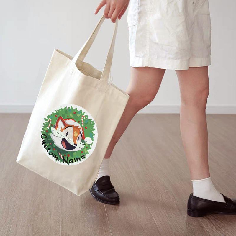 Customize your own ICEBANNER Canvas Tote Bag featuring a festive Santa Claus and Reindeer design! This versatile, reusable shoulder carryall is perfect for shopping, beach trips, and business use. It also makes a thoughtful and personalized promotional