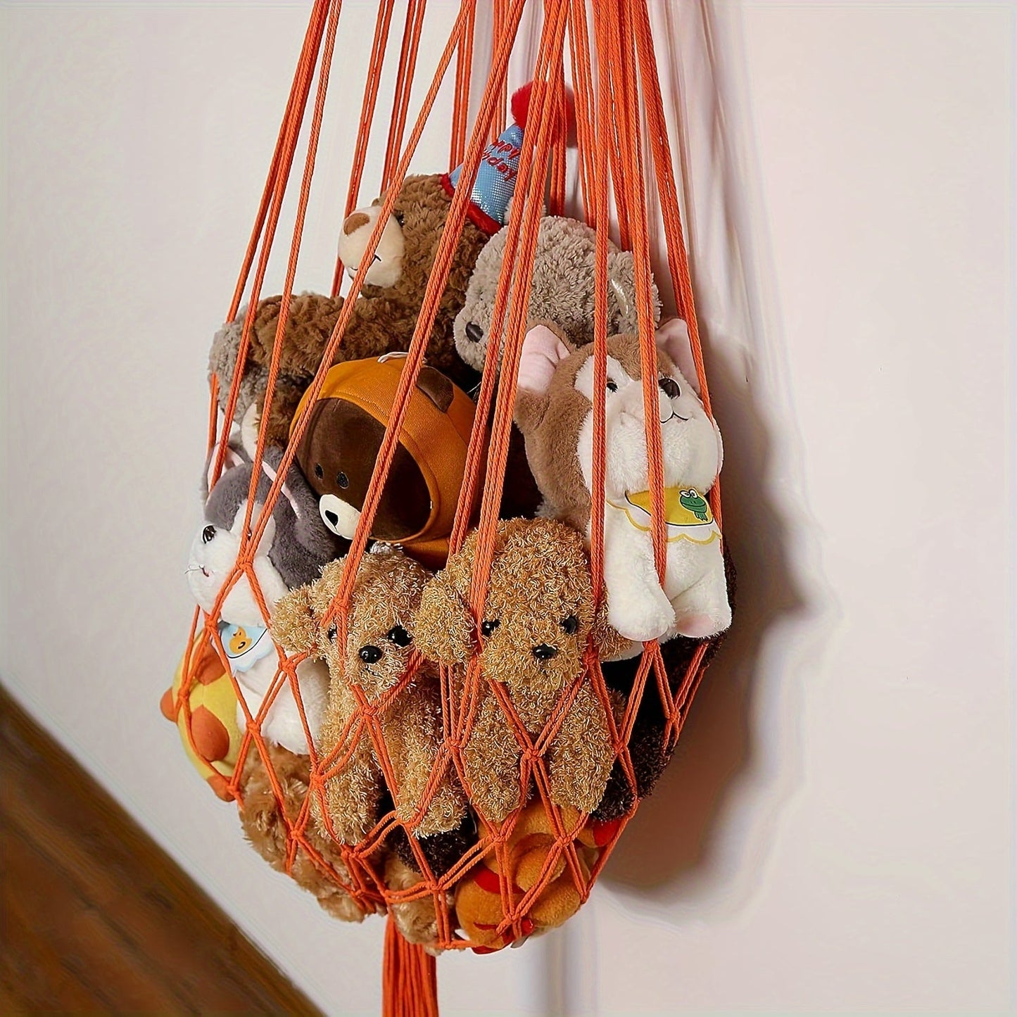 Stuffing animal hammocks, stuffing animal nets, stuffing animal storage plush toy rack, kid's nursery toy organizer, spacious and simple to set up