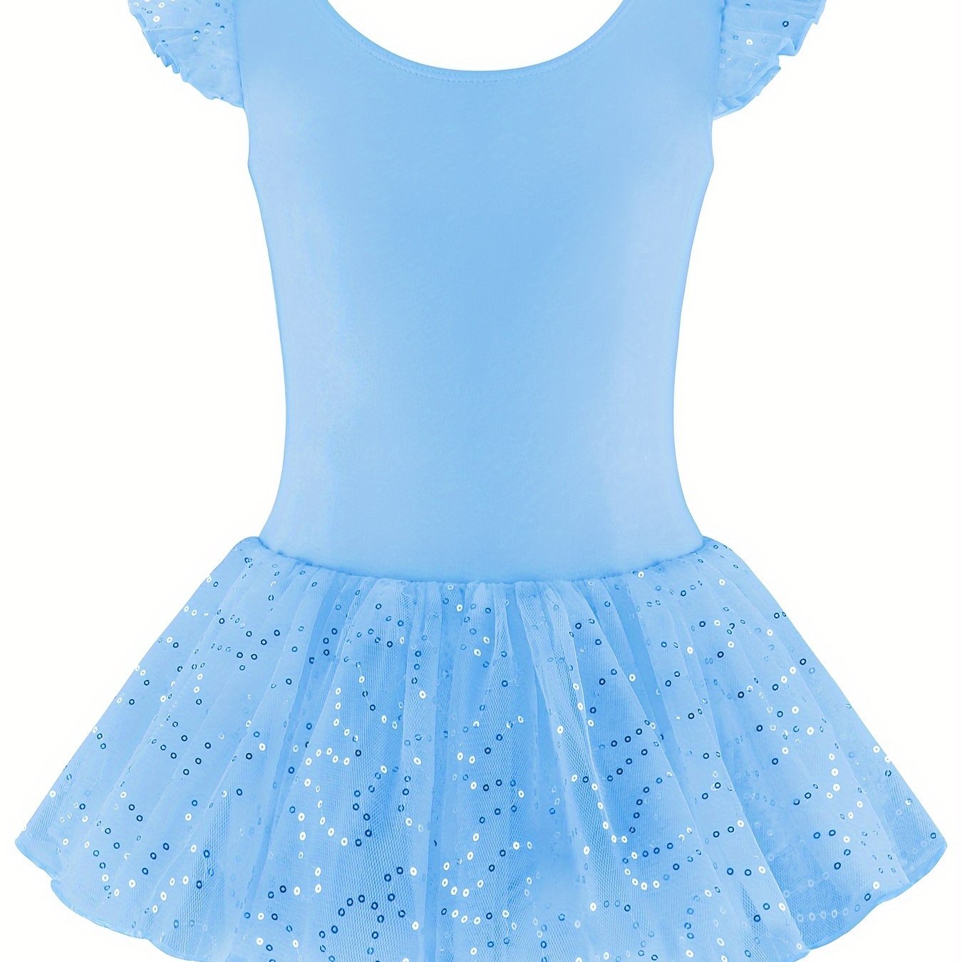 Cute pink sequin ballet leotard with tulle skirt, perfect for gymnastics and outdoor practice.