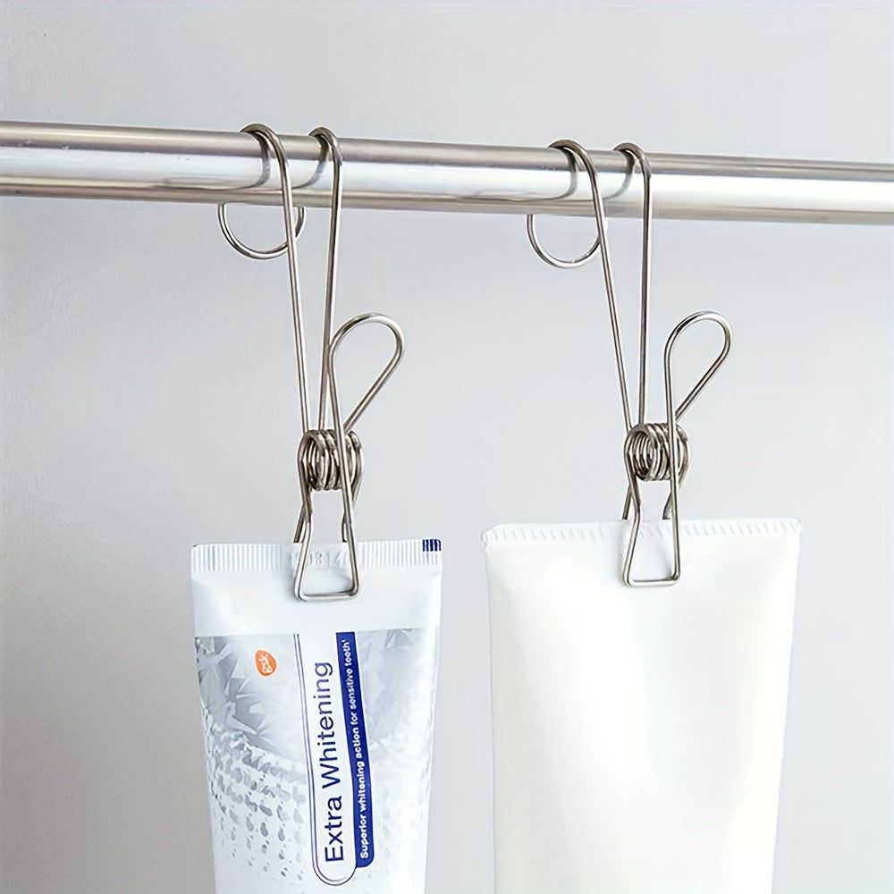 5-piece stainless steel hook set for hanging towels in the kitchen or bathroom, and for everyday use in the home. Can also be used for hanging snacks and securing items in windy conditions.