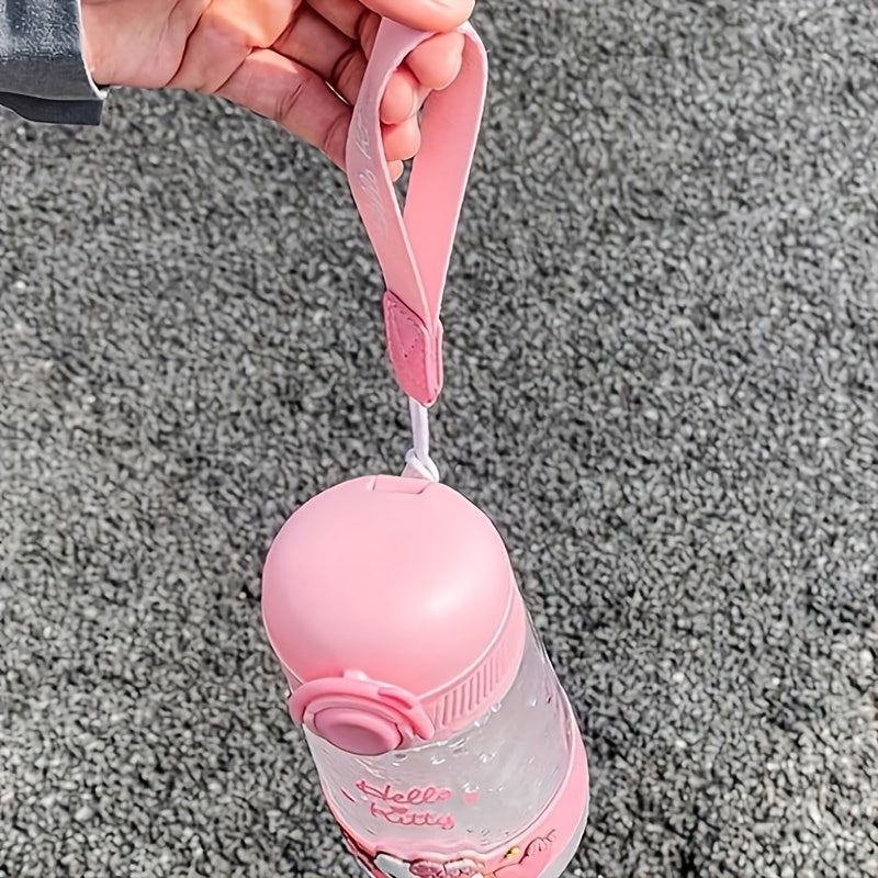 Hello Kitty Pink 16.90oz Tritan water bottle for family fitness and outdoor sports (straw not included).