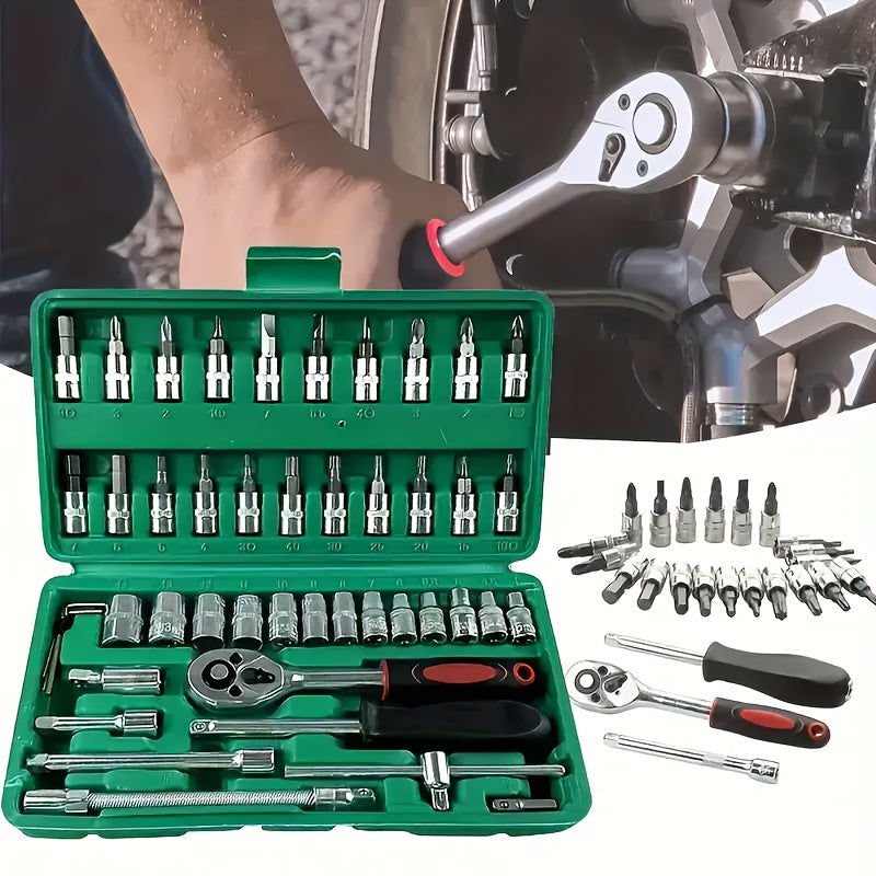 Integrated solutions for automobile maintenance toolbox, suitable for cars, bikes, and motorcycles, along with a multifunctional hand tool set.