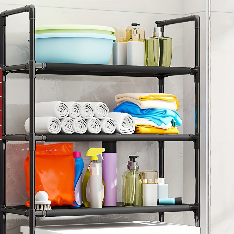 PMMJ Stainless Steel Storage Rack - Waterproof, Easy to Clean, 3-Tier Shelf for Bathroom, Laundry Room & Balcony - Ideal for Books, Tools, Bathroom Organizers