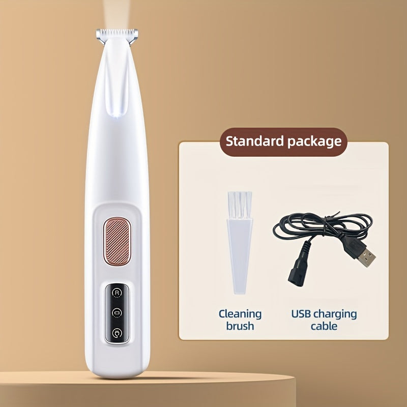 Pet grooming clippers with LED light, low noise, and long battery life support.