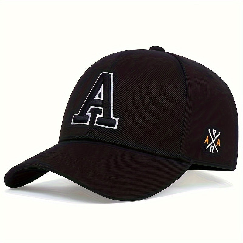 Men's A Letter Embroidery Baseball Cap, Outdoor Sun Protection Casual Cap for Spring and Autumn Travel.