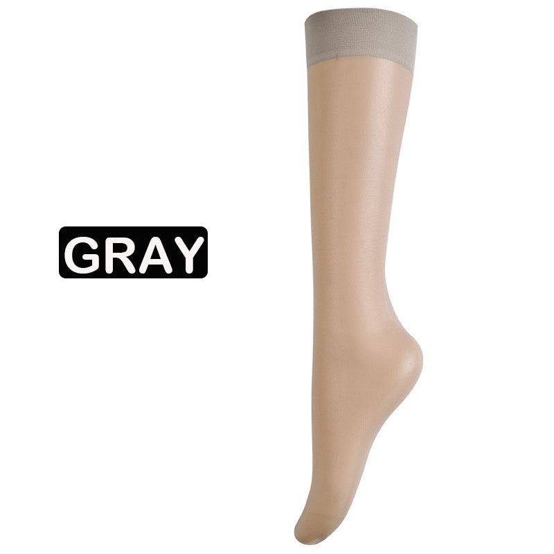 5 pairs of comfortable and breathable solid semi-sheer socks for women.