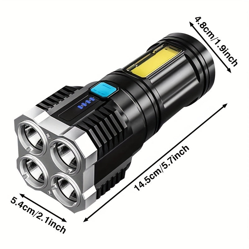 New rechargeable flashlight with cob side lights and LED.