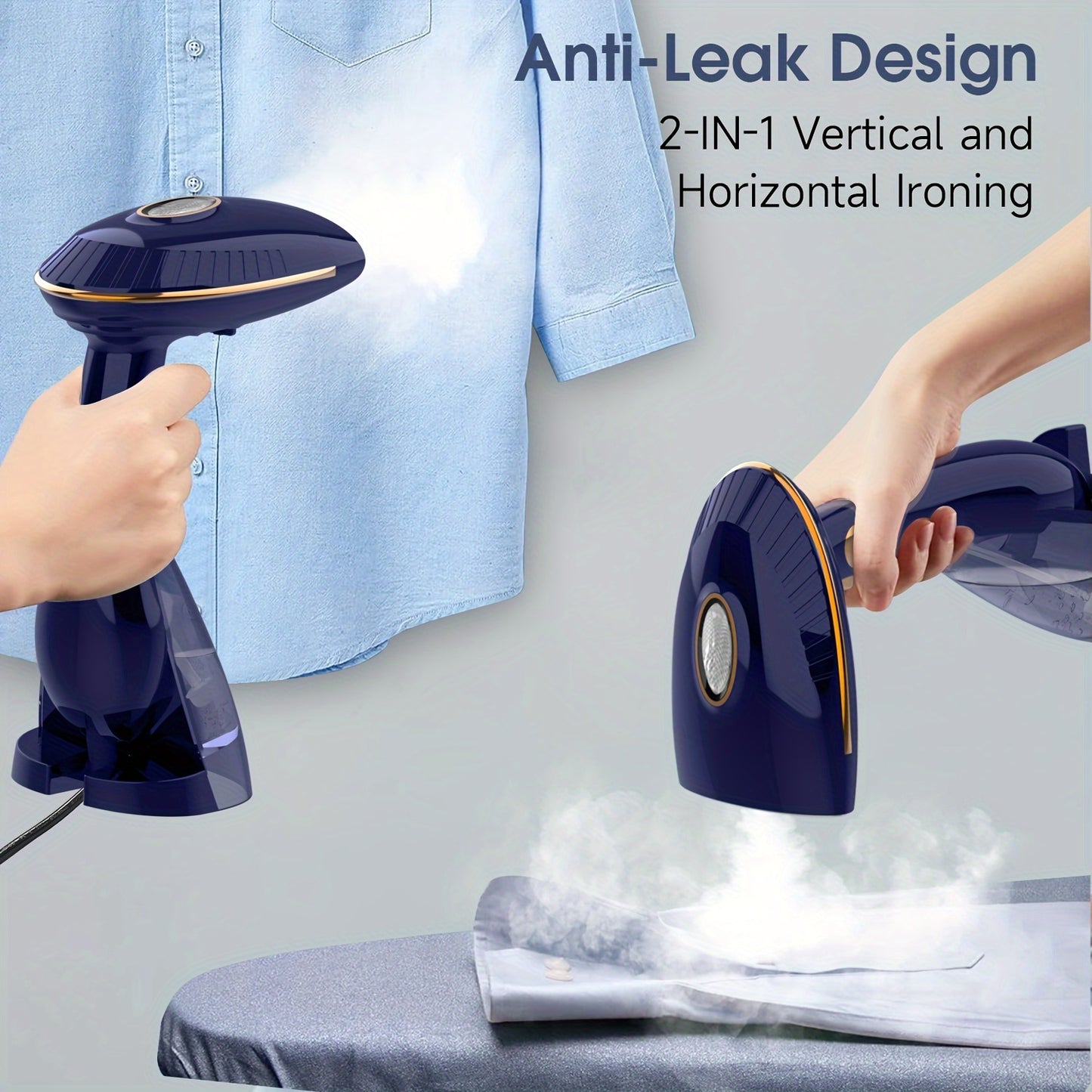 PANCERKA 1500W Portable Garment Steamer: Quick Heat-Up in 30s, Overheat Protection, Large Water Tank, Vertical Ironing, Steady Steam Output for Efficient Wrinkle Removal, European Standard