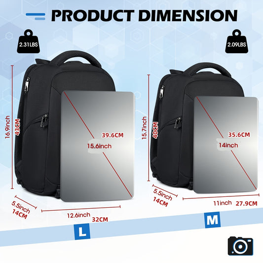 Lubardy Professional Camera Backpack - 39.62 sm noutbuk bo'limi, yomg'ir qopqog'i va stativ ushlagichi bilan suv o'tkazmaydigan, o'g'irlikka qarshi dizayn, erkaklar va ayollar uchun katta sig'imli fotosurat sumkasi, qora rangda.