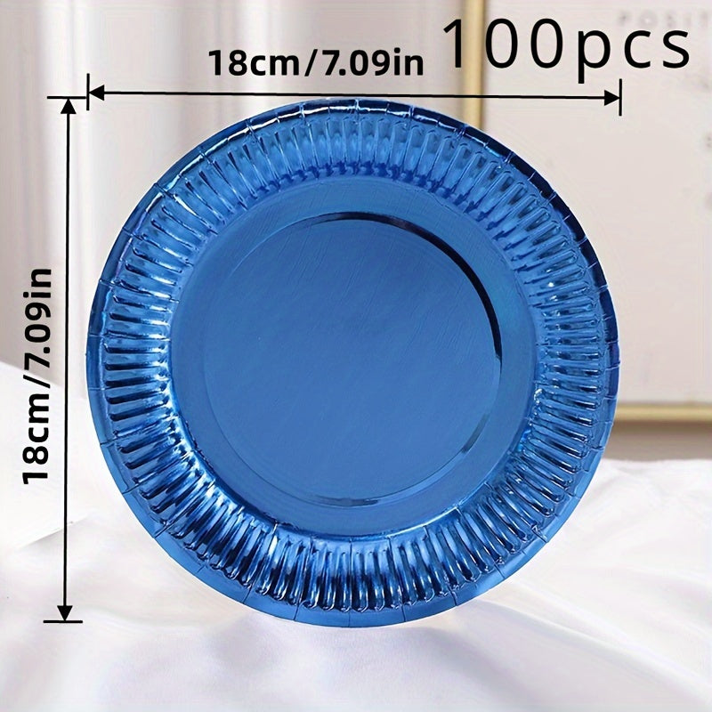 100 high-quality paper plates suitable for birthday cakes, baking dishes, cake stands, and party supplies