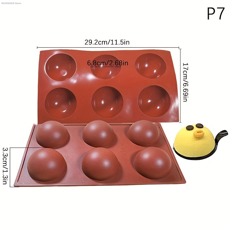 One piece of Hemisphere Chocolate Mold, 3D Silicone Mold for Round Candy and Pudding, Baking Tools, Kitchen Gadgets, and Accessories.