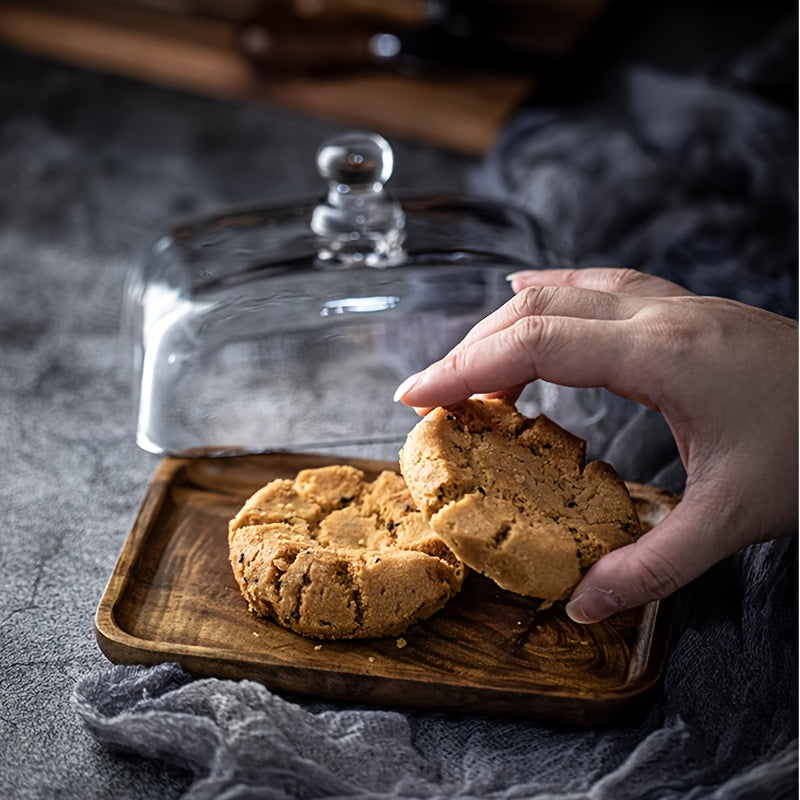 Acacia wood butter dish perfect for weddings, snacks, and fruit in kitchen and restaurants.