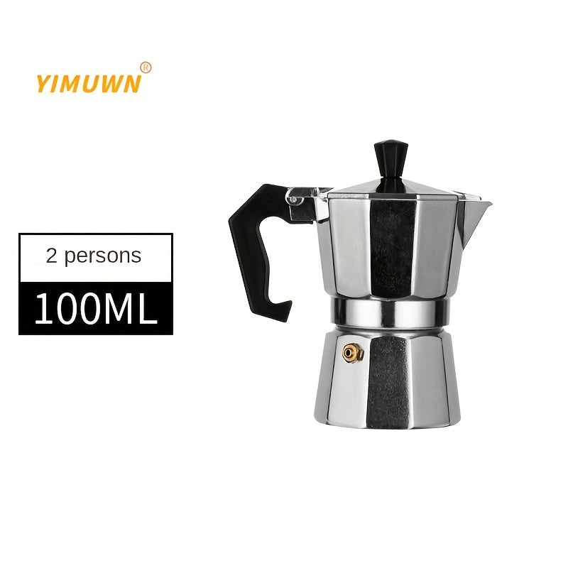 Italian Style Stovetop Espresso Maker - Enjoy Strong and Flavored Coffee with this Aluminum Moka Pot - Convenient to Use and Easy to Clean