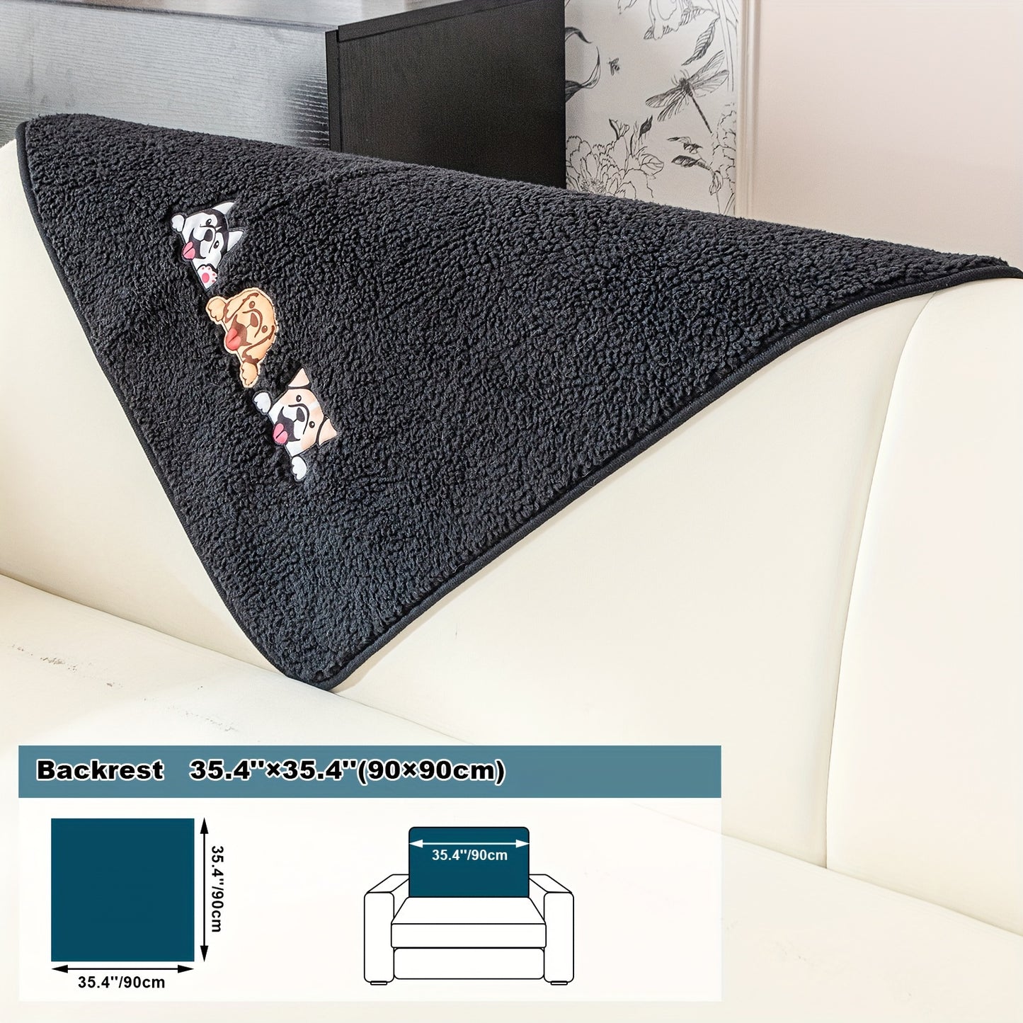 Thick Sherpa Fleece Sofa Slipcover for Pet-Friendly Protection and Comfort in Bedroom, Office, or Living Room.