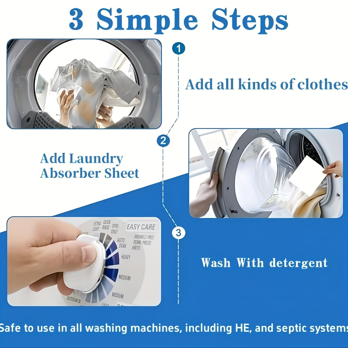 Non-woven fabric laundry sheets prevent fading and brighten clothes, suitable for mixed washing.