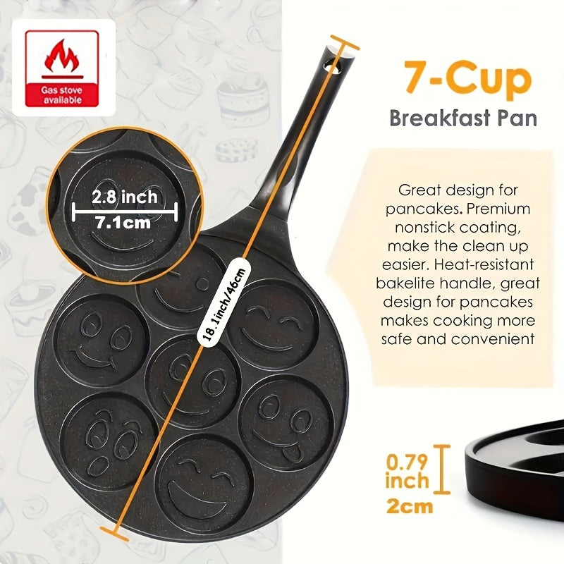 1pc Mini Pancake Griddle with 7 Mold Design