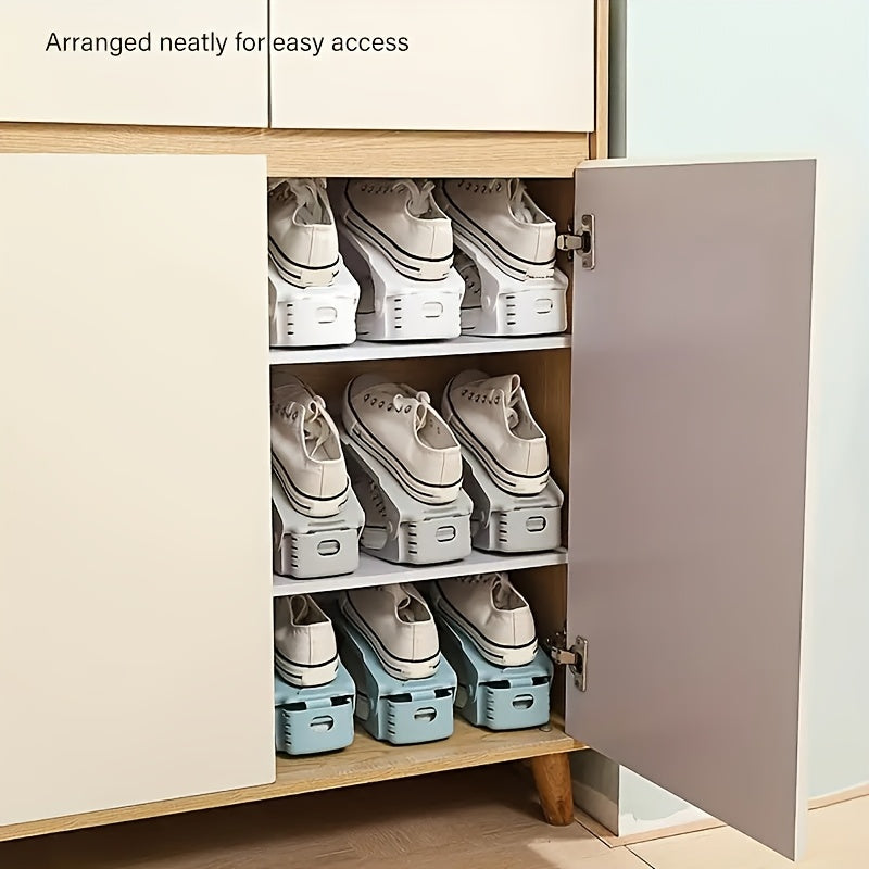 Adjustable Plastic Shoe Rack Storage Box with 1, 5, 10, 14, or 18pcs Capacity. Space-Saving Layered Design, Simple Assembly and Cleaning. Available in Multiple Colors, Perfect for Christmas and Everyday Gift Giving.