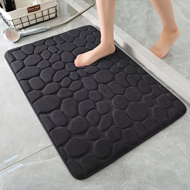 Ultra absorbent bath mat with non-slip, quick-dry, and machine washable features. Soft, thick cushioned rug ideal for bathroom, bedroom, living room, or toilet. Textured surface for enhanced comfort. 40x60cm (15.7x23.6 inches). Modern bathroom decor