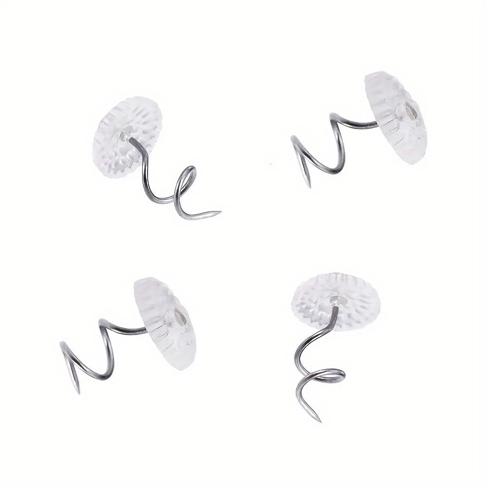 Spiral Fasteners for Bed Skirt - Transparent - Dimensions: 1.5cm x 1cm - Ideal for Securing Bed Skirts.