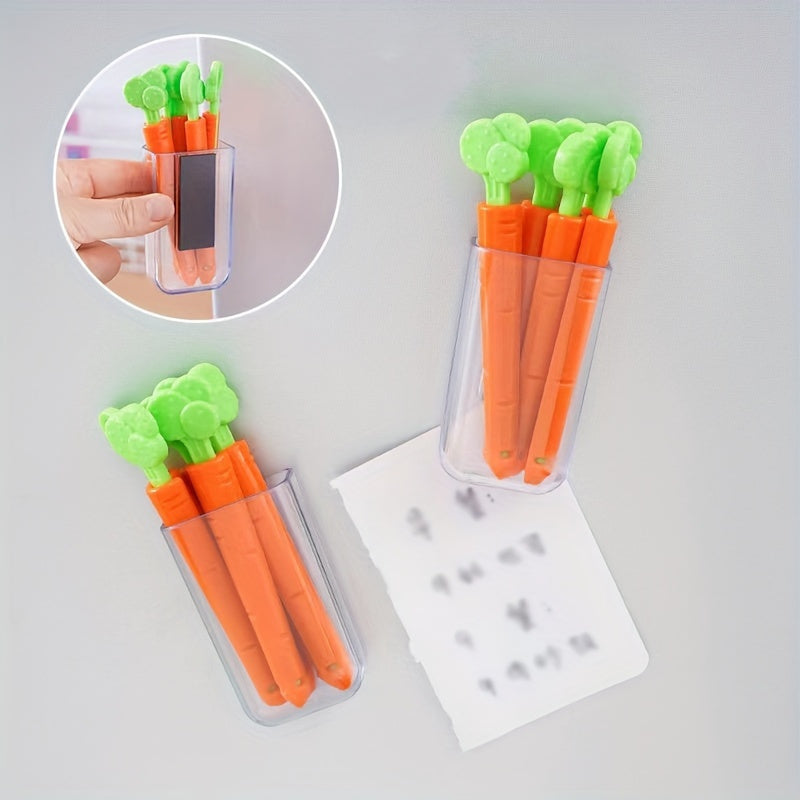 Set of 5 Carrot-Shaped Magnetic Food Bag Clips, Sealers for Plastic Bags, Keep Food Fresh, Organize Kitchen