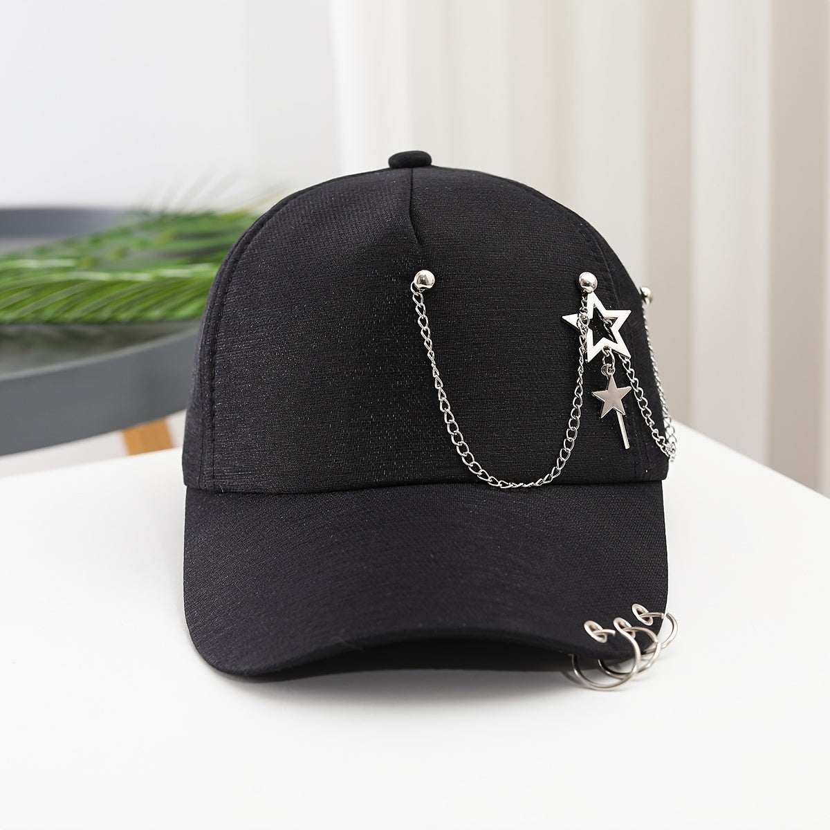 Women's baseball cap with star pendant, versatile outdoor headwear-great Eid gift.