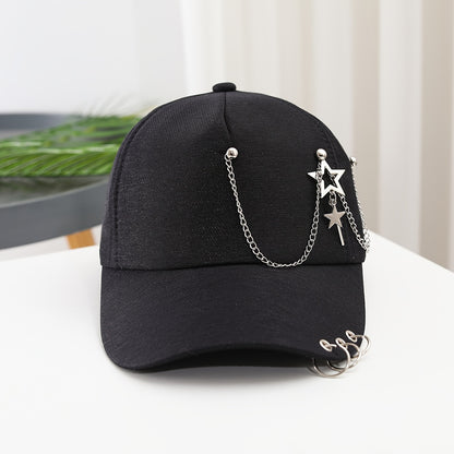 Women's baseball cap with star pendant, versatile outdoor headwear-great Eid gift.