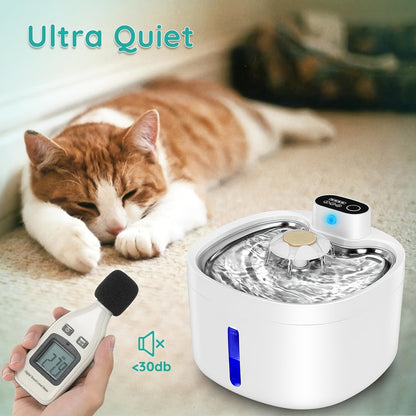 CW-WSJ2Cat fountain, 88oz/2.6 liters wireless automatic pet water dispenser with motion sensor, ultra-quiet and suitable for cats and dogs.