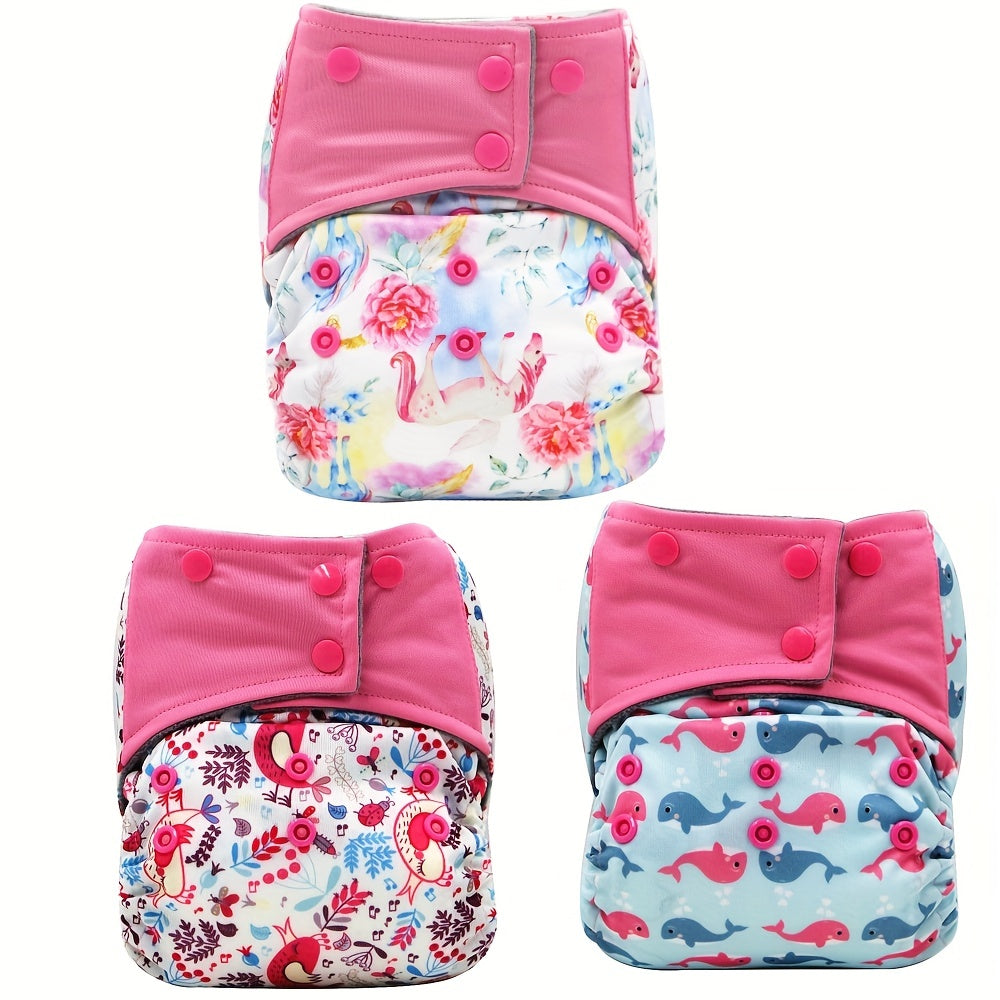 Get the Asenappy 3-piece set of top-quality cloth diapers designed for infants aged 0-2 years old. These diapers are washable, reusable, and fully adjustable to fit babies weighing between 2.99KG and 15.01KG.