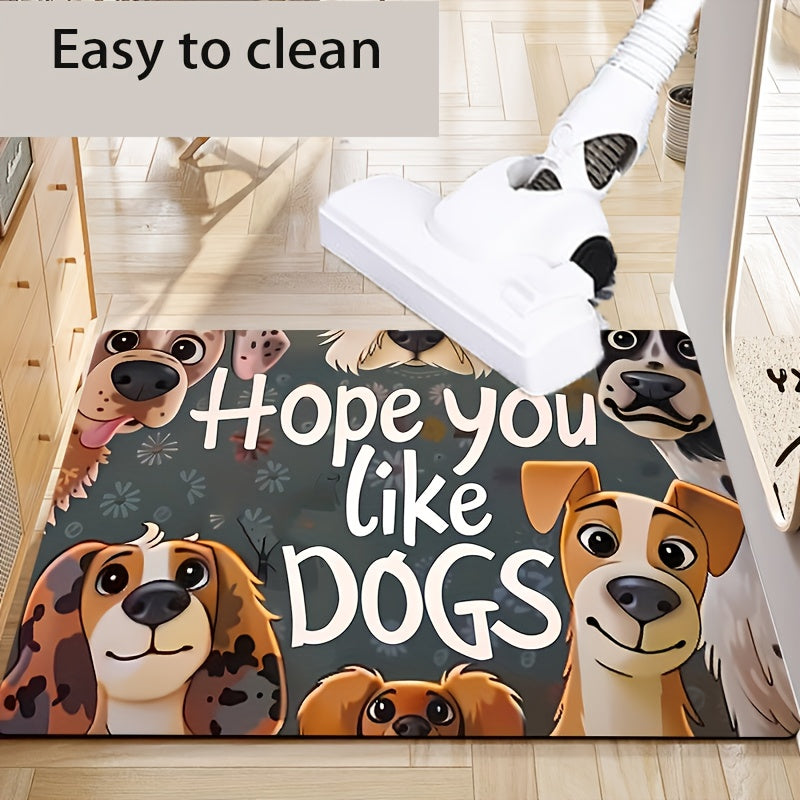 Soft and Thick Adorable Cartoon Dog Door Mat - Machine Washable with Non-Slip Backing | Perfect for Kitchen, Living Room, or Bedroom | Decorative Indoor Entrance Rug