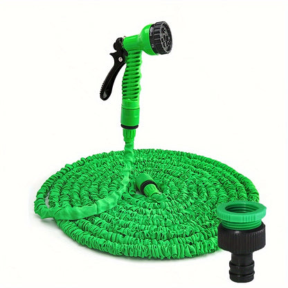 3X Expandable Garden Hose with High-Pressure Spray Gun, 7 Adjustable Modes, PVC Material, Water Spray Nozzle, Interface Connectors for Car Wash & Outdoor Use (7.62m to 30.48m)